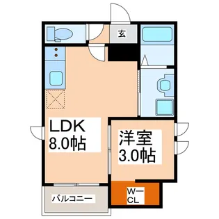 R-smart W 熊大病院【1階】の間取り