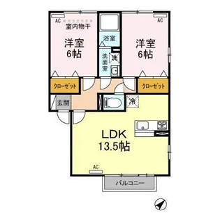 ヴィラージュ石山【2階】の間取り