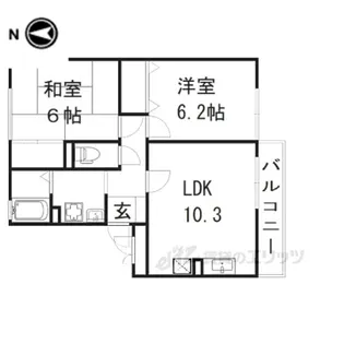 セジュールN1棟【3階】の間取り