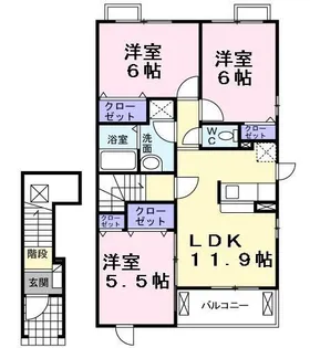 ハマナスI【2階】の間取り