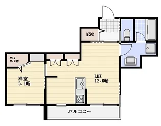 メゾンクレール谷在家【2階】の間取り