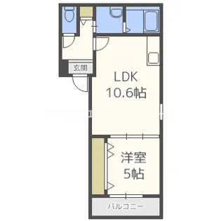 ラフィーネ聖天坂V番館【1階】の間取り
