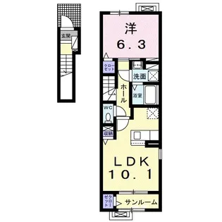 山形県山形市上桜田5【アパート】の間取り