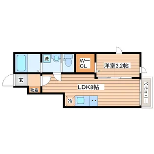 マノアーレ名取駅西 B棟【1階】の間取り