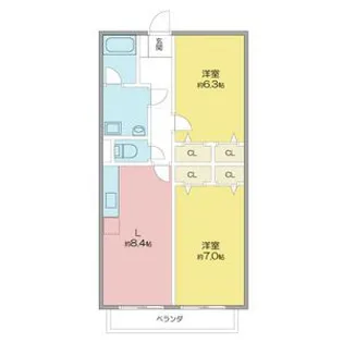 コーポ多津【2階】の間取り
