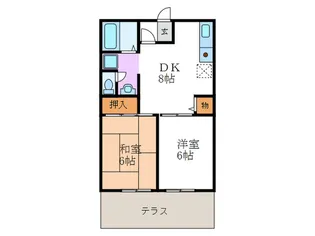 クレ-ル嵯峨【1階】の間取り