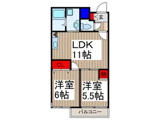 ガ-デンハウス所沢【3階】の間取り