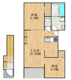 AFC RESIDENCE 豊川伊奈【2階】の間取り