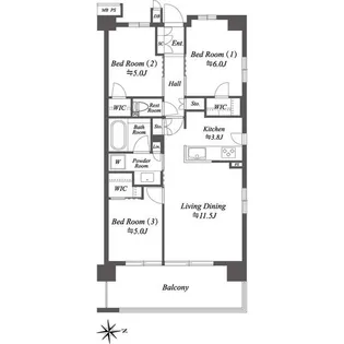 ザ・ケンジントン・レジデンス横濱片倉【3階】の間取り