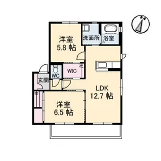 パティオ B棟【1階】の間取り