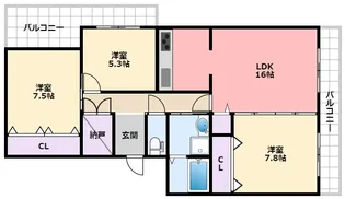 RUNOAS Koushien【4階】の間取り