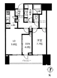 赤坂タワーレジデンス トップ オブ ザ ヒル【17階】の間取り