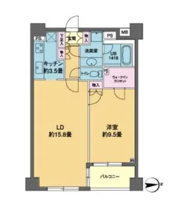 東京都港区高輪2【マンション】の間取り
