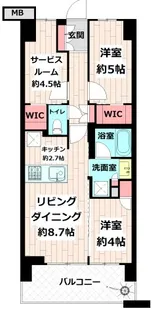 プレディア流山運河ステーションフロント【6階】の間取り