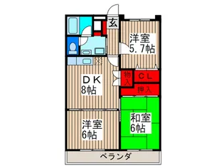 ヴェルジェ上尾A【3階】の間取り
