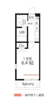 ハーミットクラブハウス上大岡【1階】の間取り