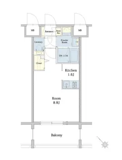 エンクレスト博多駅南SHARE【11階】の間取り
