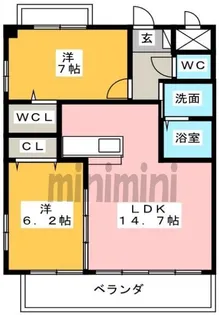 オアシス【3階】の間取り