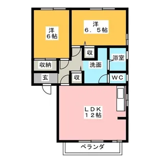 クレベール佐治A棟【2階】の間取り