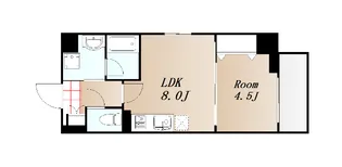 グランディール鷺洲【4階】の間取り