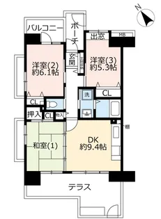 URコンフォール鶴瀬【1階】の間取り
