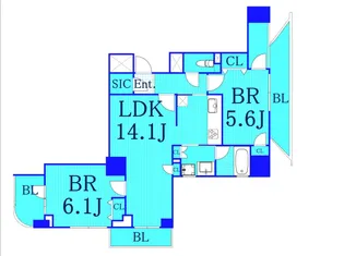 ディアスタ新子安ベイスタイル【2階】の間取り