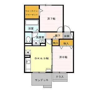 レ・セリジエ【1階】の間取り