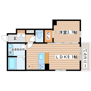 セントレ富沢II【1階】の間取り