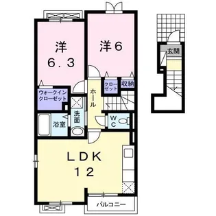 ラフィネB【2階】の間取り