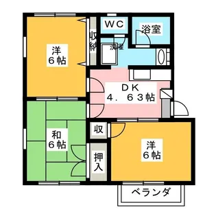 タウニィトミタケ B棟【2階】の間取り
