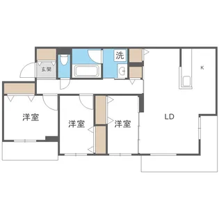 S-RESIDENCE東札幌bling【1階】の間取り