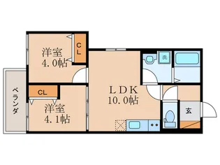 D porta casa【1階】の間取り