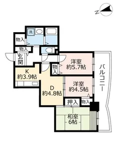 URサンクレア池下【10階】の間取り