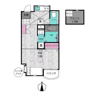 アトランタローズイン【2階】の間取り