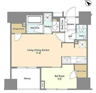 ドゥーエ月島II【10階】の間取り