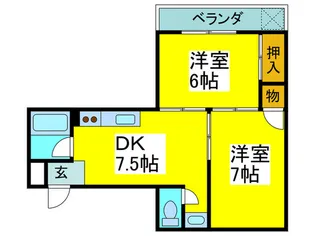 コ-ポイン松原【4階】の間取り