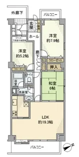 大井仙台坂パークハウス【2階】の間取り