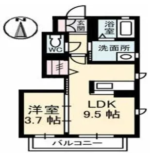 シャーメゾンパピヨン【1階】の間取り