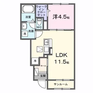ラルジュA【1階】の間取り