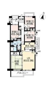 URルミナス箕面の森三番街【3階】の間取り