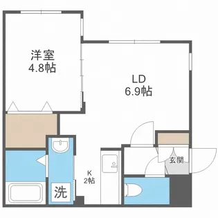 LUNA CLARIS菊水【4階】の間取り