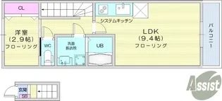 リヴェール八乙女【2階】の間取り
