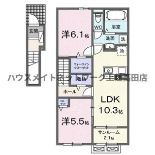 ベル パトリ B【2階】の間取り