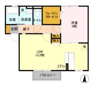 セジュール河原口【2階】の間取り