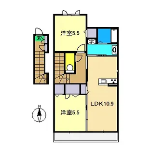 シャーメゾン朝倉 A棟【2階】の間取り