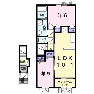 グリシーヌ【2階】の間取り