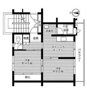ビレッジハウス広江5号棟【1階】の間取り