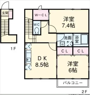 サン・friends掛割【2階】の間取り