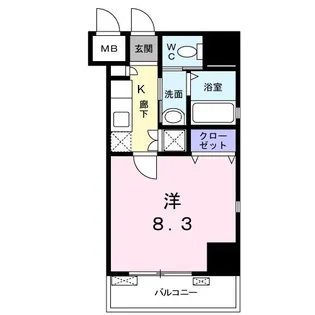 プリムローズ アカバネ【1階】の間取り