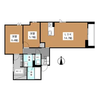 シャーメゾン カルム【2階】の間取り